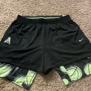 Black and Green Athletic Shorts